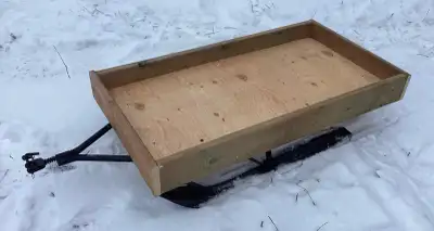 Kimpex (made in Canada) sled, with new plywood cargo box. Very solid. Great for snowmobile or ATV. B...
