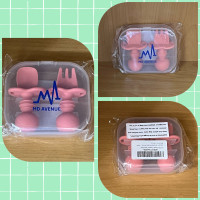 Silicone Pink Baby Fork & Spoon Set