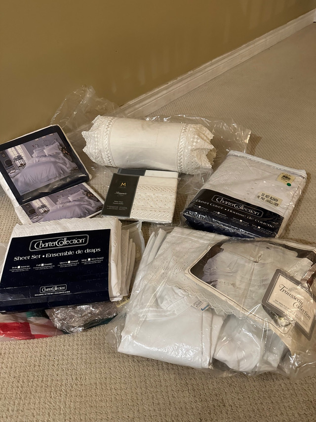 White Eyelet bedding /NEW in packages - Double/ make me an offer in Other in Mississauga / Peel Region