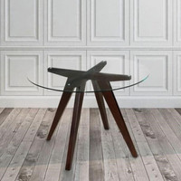 Korhani glass top dining table, 39" × 39" × 29"