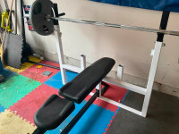 Olympic weight bench and  300 pound weight set