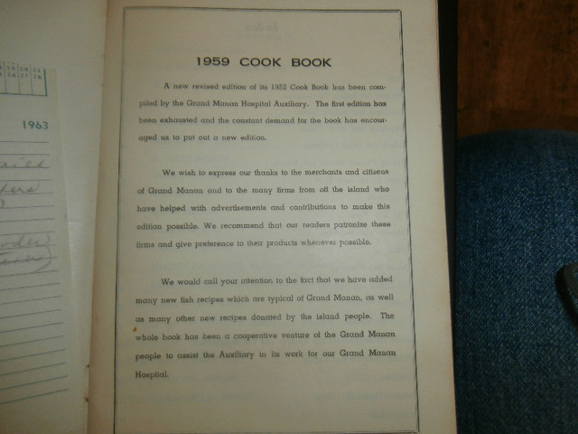 Grand Manan Cookbook , 1959 Edition in Other in Bridgewater - Image 2
