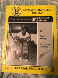 Hockey Program (1987-88) - New Westminster Bruins: Olaf Kolgig