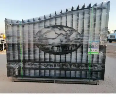 Condition: New product 14' / 20’ Driveway Iron Gate 1.8m. High on Ends 2.3m High in Center Hot Dip G...