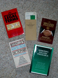 5 Dictionaries:  Spanish,Chinese, Legal Terms, English Thesaurus