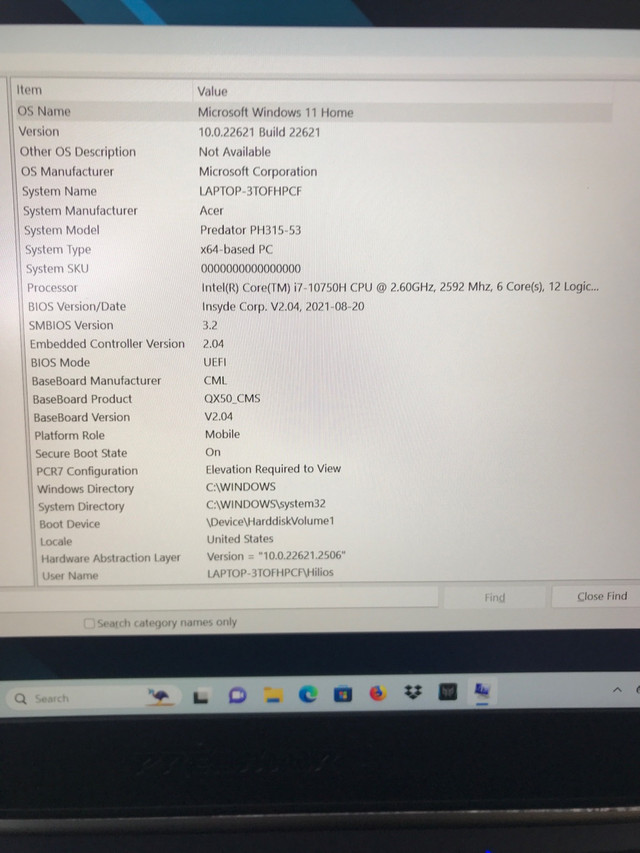 Predator Helios 300 i7 10th Gen 16GB 1TB SSD GeForce RTX 2060  in Laptops in Oshawa / Durham Region - Image 2