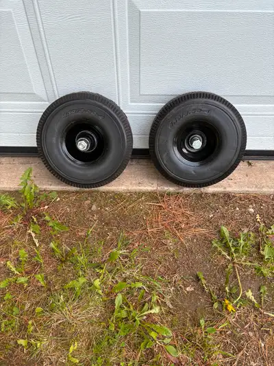 Pair of 10” Dolly wheels, steel rims and sealed bearings. New, never used. $25