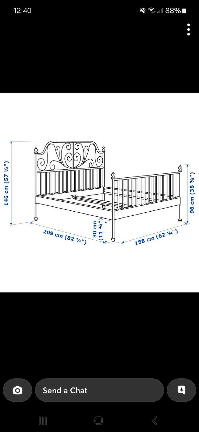 Ikea queen bed frame  in Beds & Mattresses in Dartmouth - Image 2