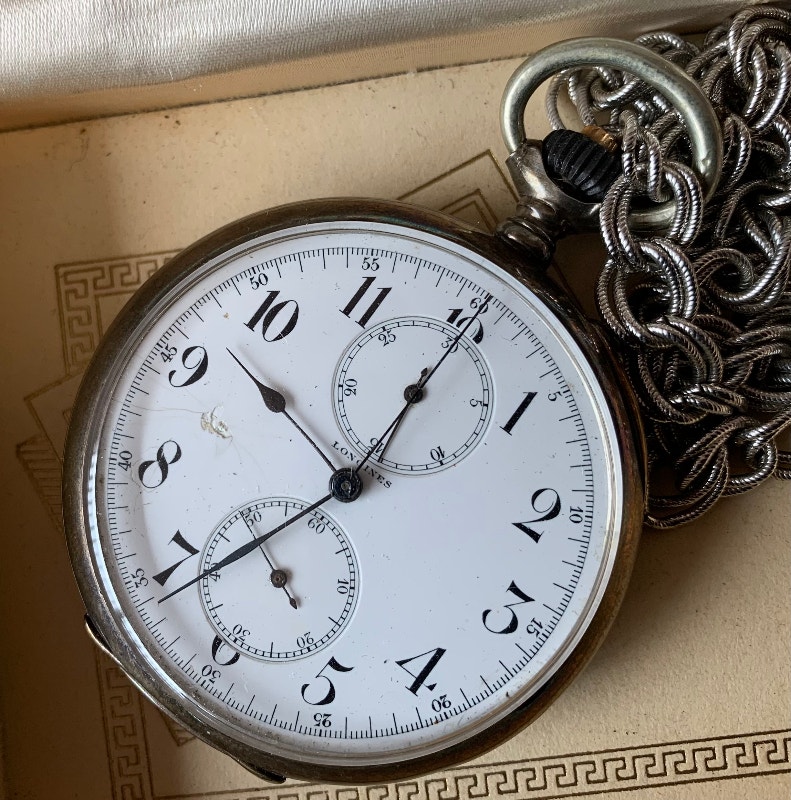 RARE VINTAGE LONGINES CHRONOGRAPH POCKET WATCH Jewellery & Watches