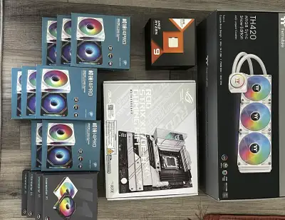 All new items CPU: Ryzen 9 7950x3D Motherboard: Rog strix X670E-A Gaming Wifi (White) AIO: Th420 Fan...