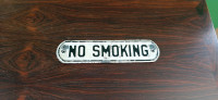 Vintage metal No Smoking sign