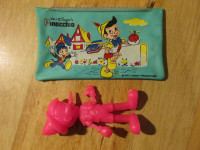 Disney PINOCCHIO Louis Marx 1971 Figure Toy Pencil Case Vintage