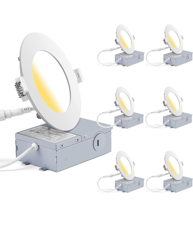 3000K/4000K/5000K Adjustable 9W 4 Inch 750LM Dimmable LED Recess in Indoor Lighting & Fans in Hamilton