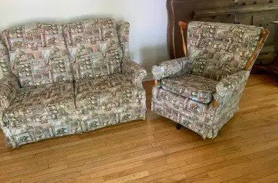 Vintage  Cabin Tapestry Set - Bear/Lodge Loveseat & Chair, View more