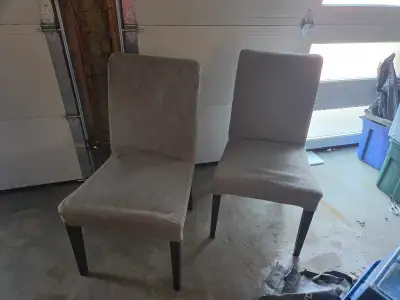 Set of two gray upholstered Chairs, View more