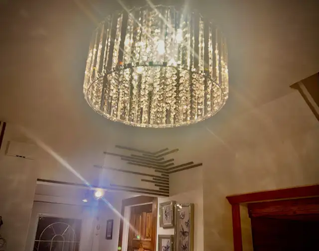 cristal & chrome chandelier Light fixture ceiling luminaire  in Indoor Lighting & Fans in Laval / North Shore - Image 7