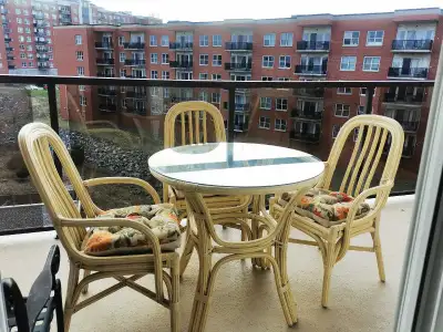 Bamboo patio/balcony bistro set, View more