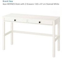 Ikea Hemnes Desk with 2 drawers.White