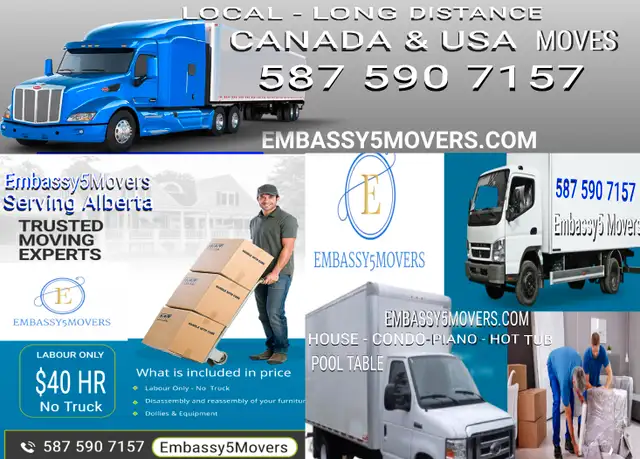 $90 HR For 2 MOVERS  & TRUCK CALL 587 590 715763013091622017124