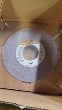 2 surface grinder wheels size 10" x 1" x 3"id , 32 grit gold g