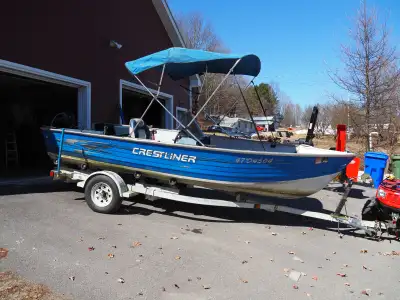 2013 Crestliner 16' Huskie Pro 16LX 2021 moteur Mercury 15 forces très peu d'heures d'utilisation 20...