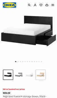 IKEA Malm full bed, 4 drawers/structure de lit haut, 4 tiroirs