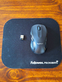 Logitech Wireless Mouse and Mouse Pad