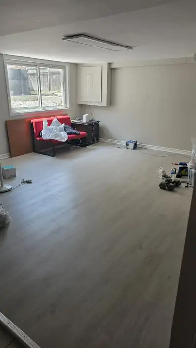 Bright and large living room, 1 bedroom, Kitchen and 1 Bathroom. Separate entrance and sharing laund...