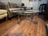 Glass top coffee table and end table