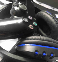 PlayStation controller and headset
