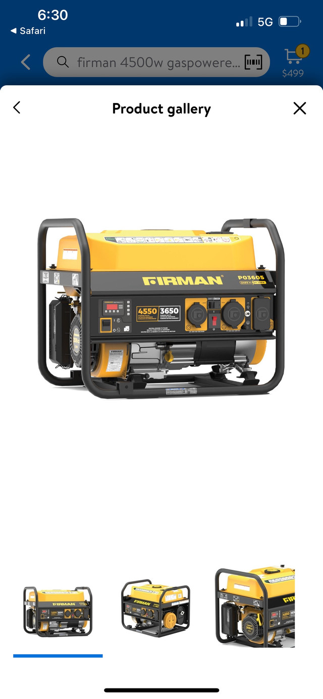 Brand Name gas Firman 4500W generator for sale. in Heating, Cooling & Air in Oshawa / Durham Region - Image 2