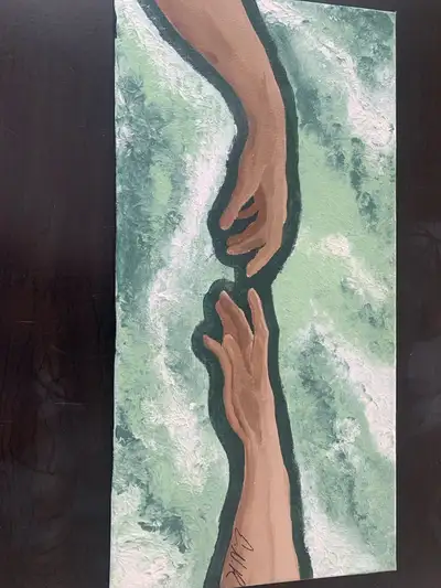 i made this two hands joining. its majes me think of the famous painting Adam and Eve. its made with...