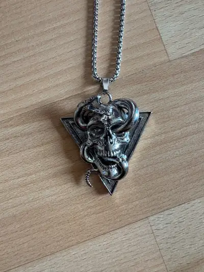 Gothic Skull and Snake Stainless Steel Necklace , View more