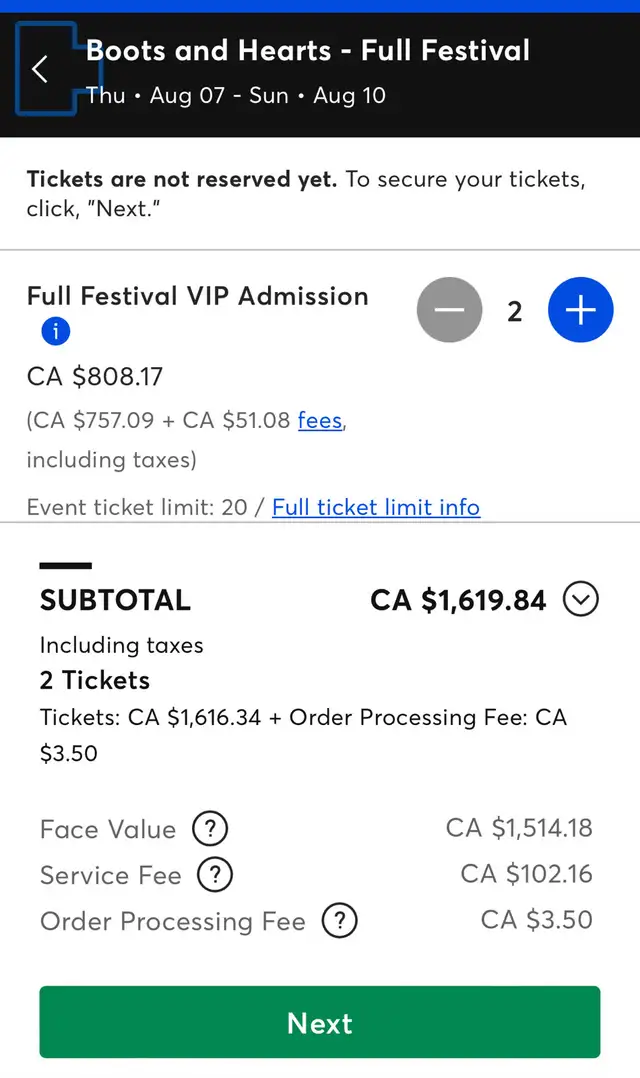 Boots and Hearts VIP Passes x 2 63280410953475122