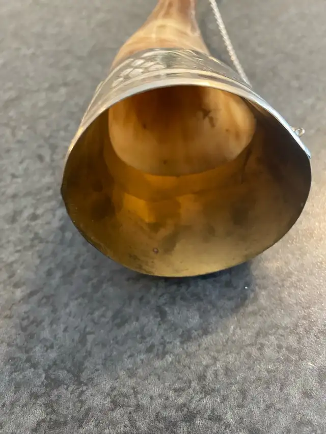 vintage drinking horn with metal mounted 10” tall.  in Arts & Collectibles in Markham / York Region - Image 5