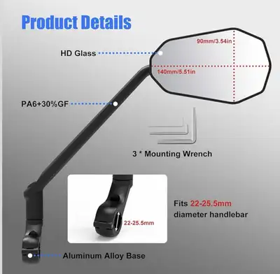 Right Large Bike Mirror, View more