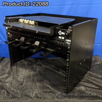 Black Server Rack w/ Attached Patch Panel 19.5 x 15.5 x 14.5 In.