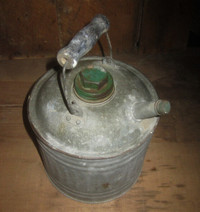 Vintage Galvanized Fuel Can with Lid and Cap