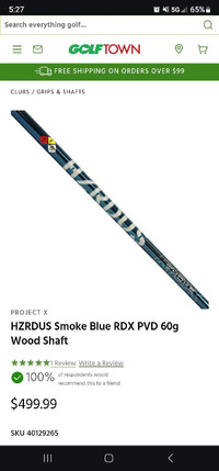 Hzrdus smoke blue rdx Reg and stiff shaft