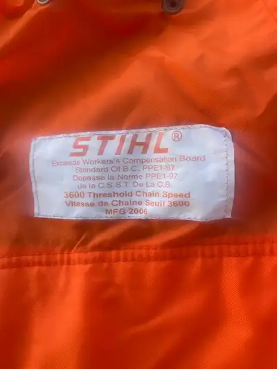 Chain Saw Chaps 3600 Sthil Fits 5' 7" New $160.00 Asking $50.00