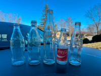 5 Different Vintage Coca-Cola Glass Bottles
