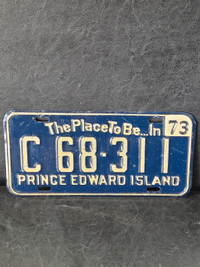 1973 Prince Edward Island The Place To Be In License Plate