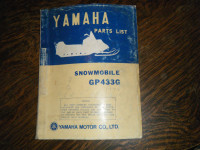 Yamaha GP-433G  Snowmobile Parts List Manual Model 1975