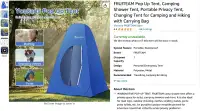 Pop Up Tent, Camping Shower Tent, Portable Privacy Tent