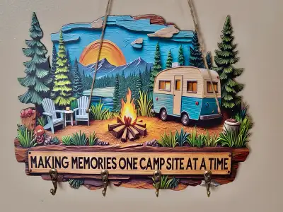 *NEW* 2-D FLAT WOODEN PANEL-MAKING MEMORIES KEYCHAIN HO, View more