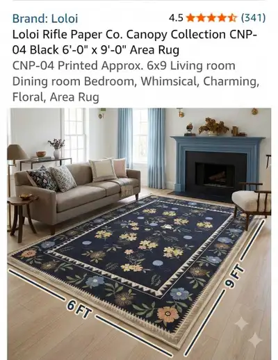  Charming Floral Loloi Rifle Paper Co. Area Rug - 6' x 9' ✨, View more