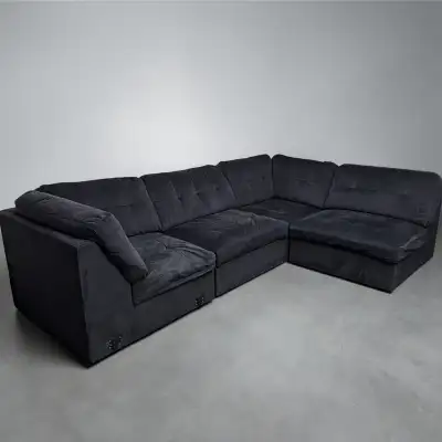 Perfect Home Black Modular Couch, View more