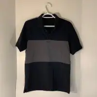 Oakley Regular Fit Grey Black Men’s Golf Polo Shirt Size Small