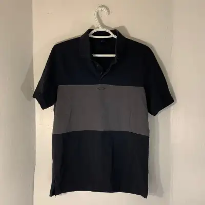 Oakley Regular Fit Grey Black Men’s Golf Polo Shirt Size Small, View more
