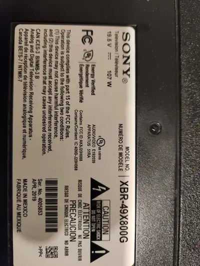 pieces pour TV sony Android 49", View more